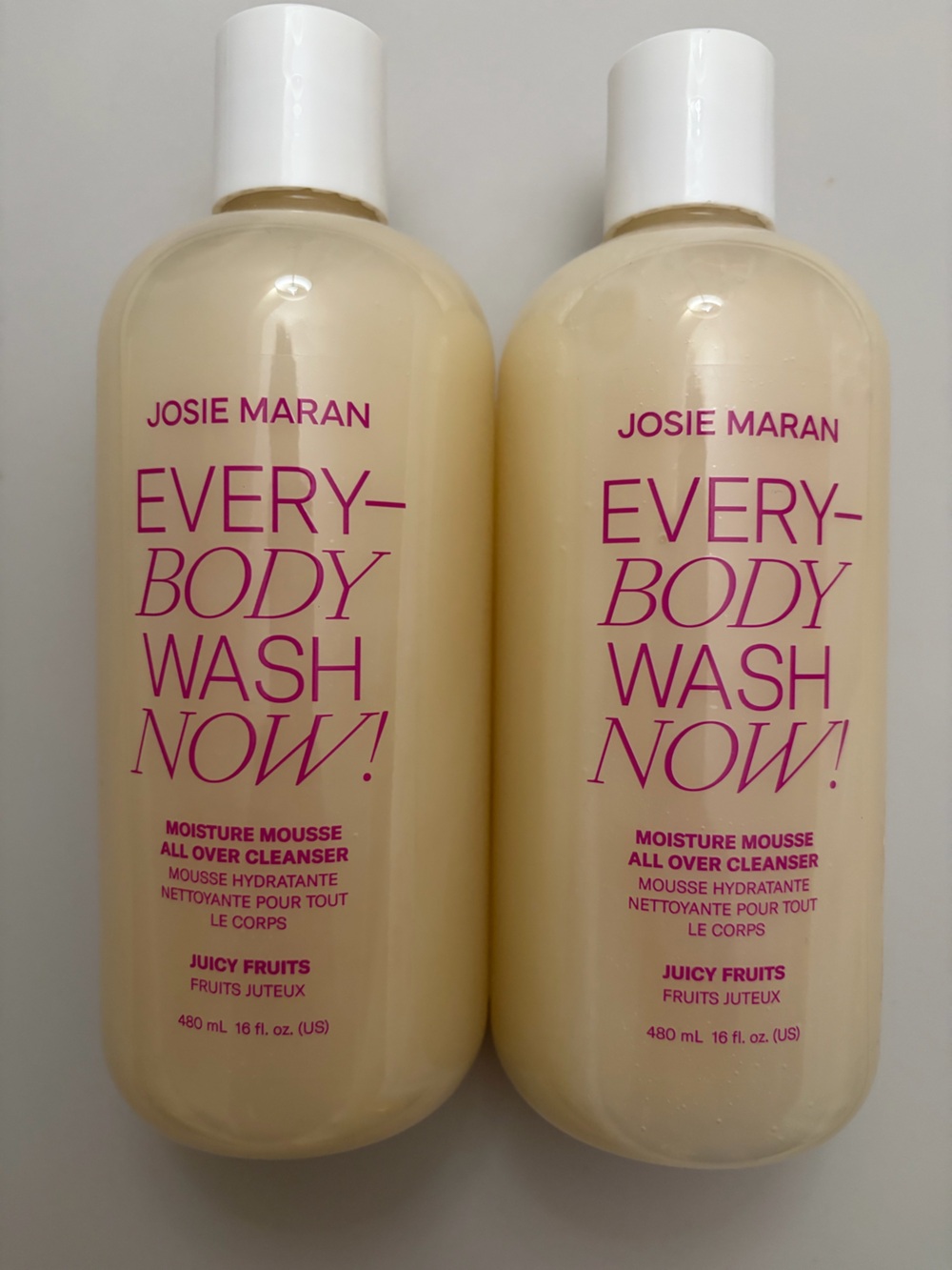 (2) Josie Maran Everybody Wash Now! Body Wash - JUICY FRUITS 16oz no pump